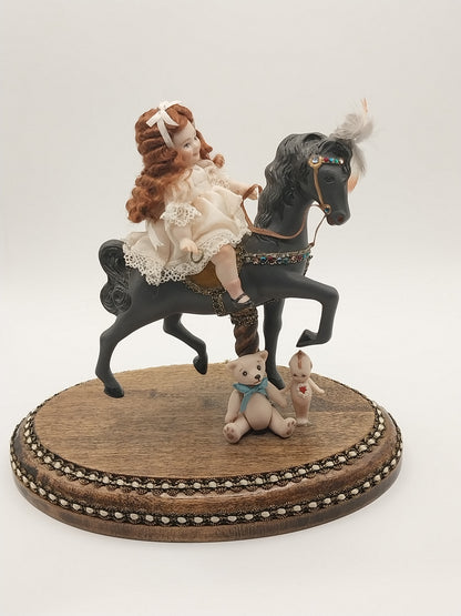 Little Girl on Carousel Horse