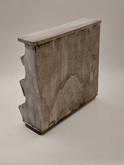 Wooden Bin Unit, Distressed White, Handmade