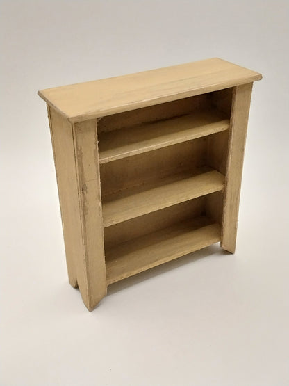 Wooden 3 Shelf Unit, Distressed Yellow, Handmade