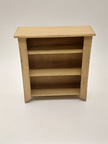Wooden 3 Shelf Unit, Distressed Yellow, Handmade