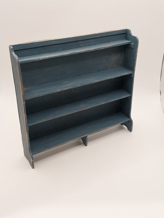 Wooden Shelf, Distressed Blue, Handmade