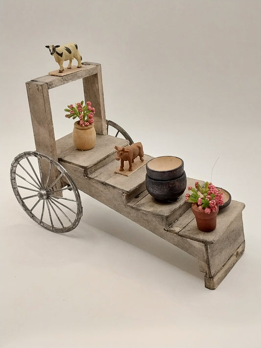 2 Wheel Step Cart With Accessories, Handmade