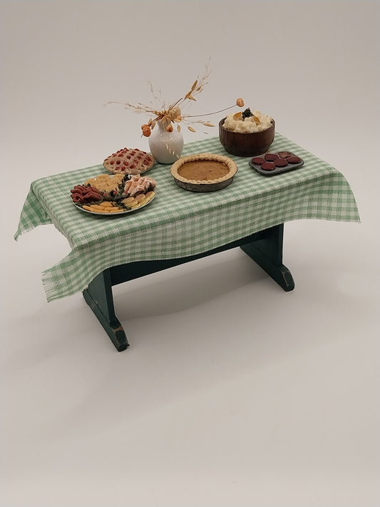 Wooden Table With Food, Green