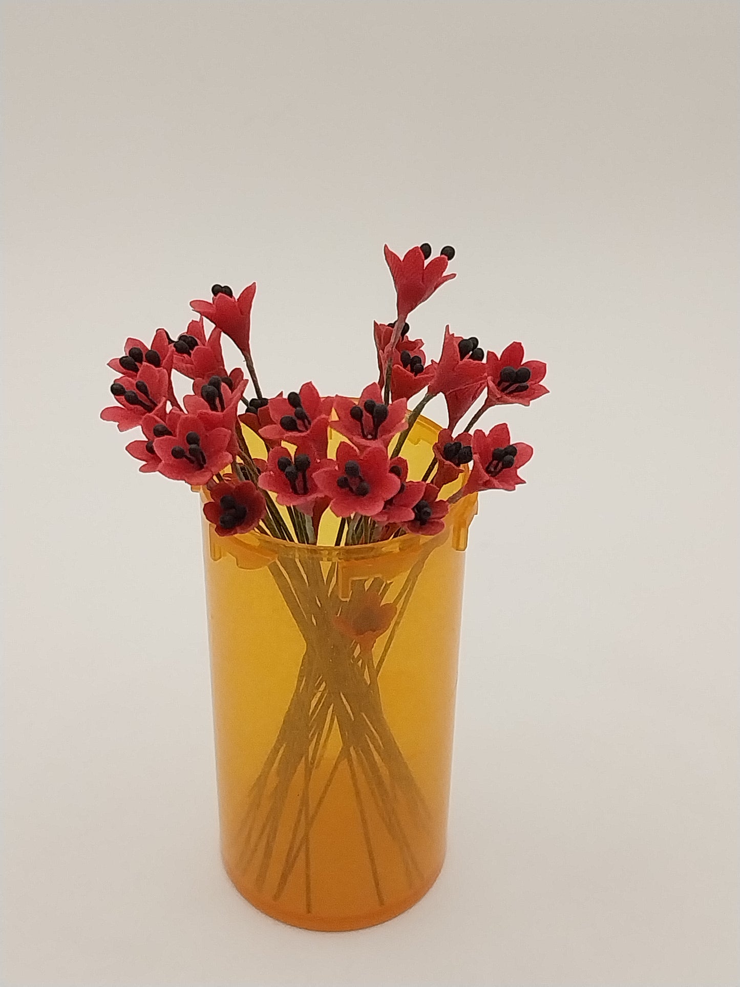 CRH1138, Camellia Rose Flower Stem, Red, 1pc