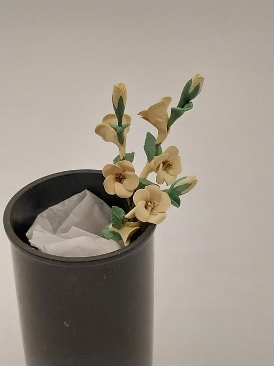 CRH1148, Hibiscus Flower Stem, Yellow, 1pc