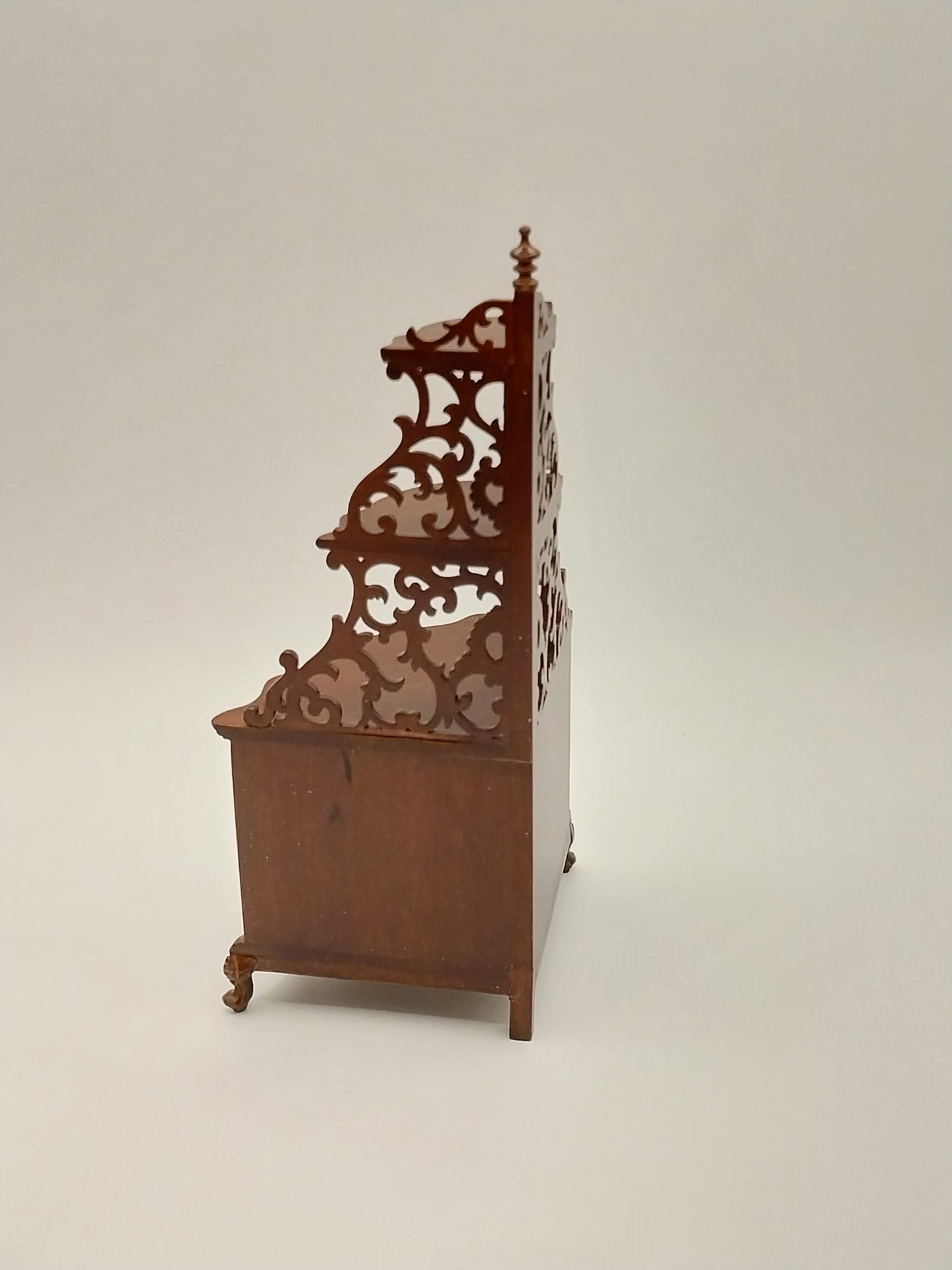 Victorian Corner Etegere, Dark Walnut