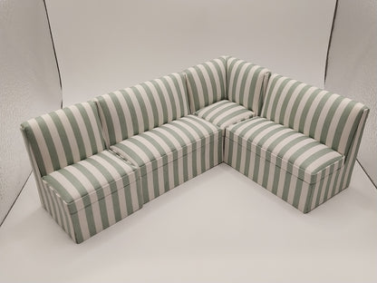 Living Room Sectional Set, Green, 4pc
