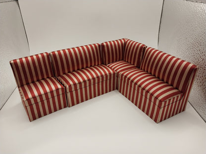 Living Room Sectional Set, Red, 4pc