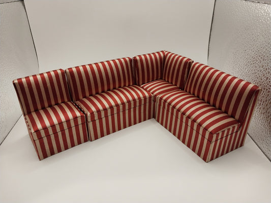 Living Room Sectional Set, Red, 4pc