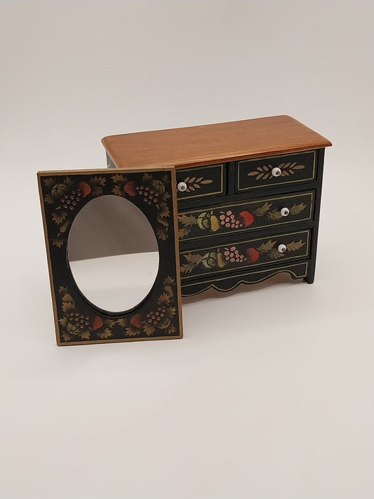 Chest With Mirror, Folk Art, Handpainted
