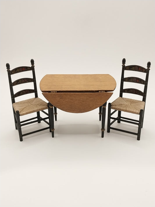 Drop Leaf Table & Chairs, Folk Art, Handpainted