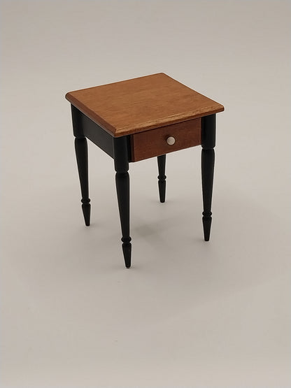 Vintage Nightstand, Cherry & Black