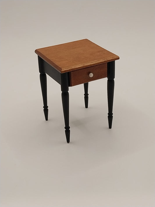 Vintage Nightstand, Cherry & Black