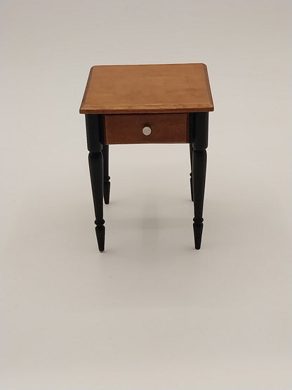 Vintage Nightstand, Cherry & Black