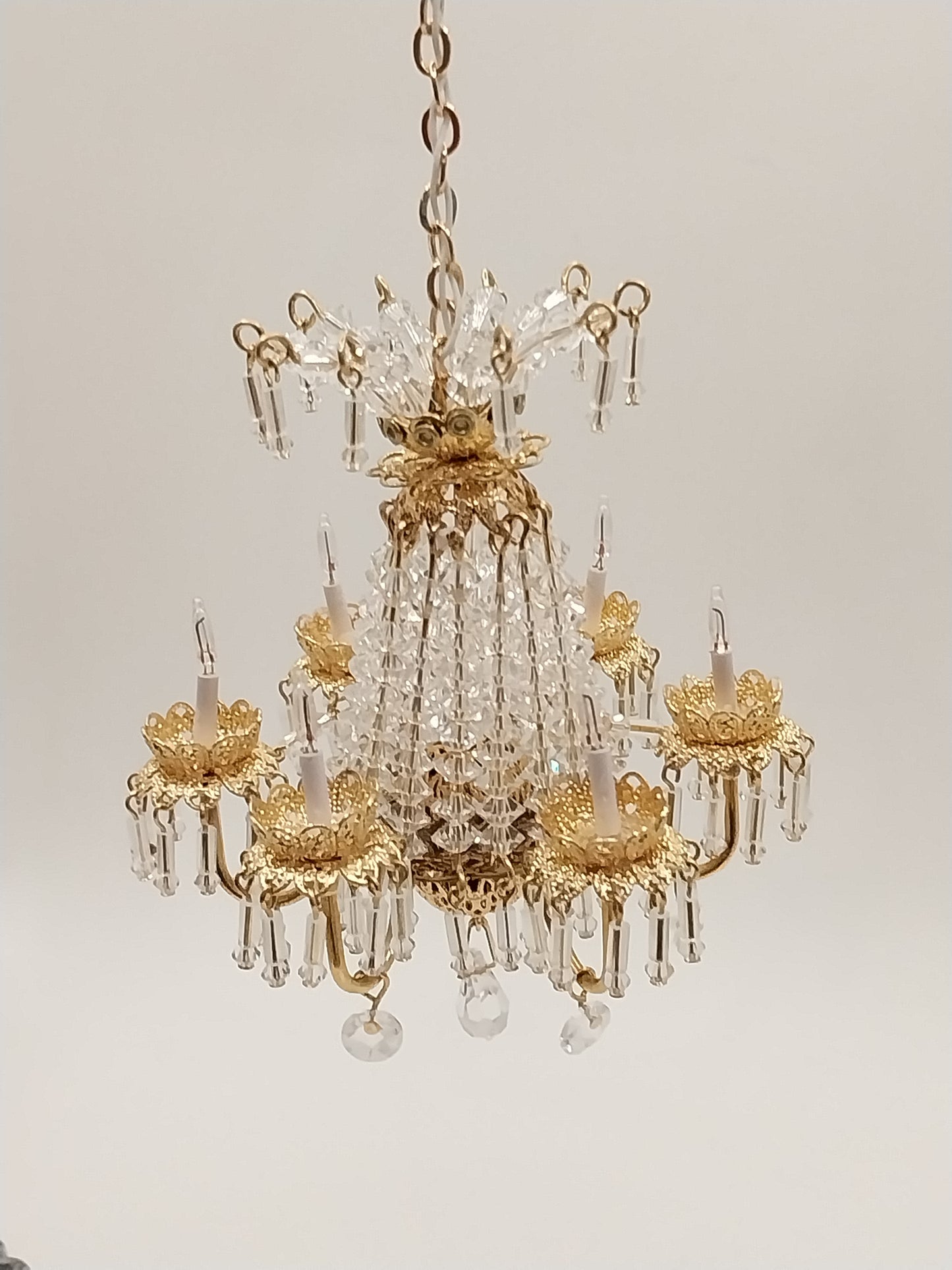 6 Arm Crystal Crown Chandelier