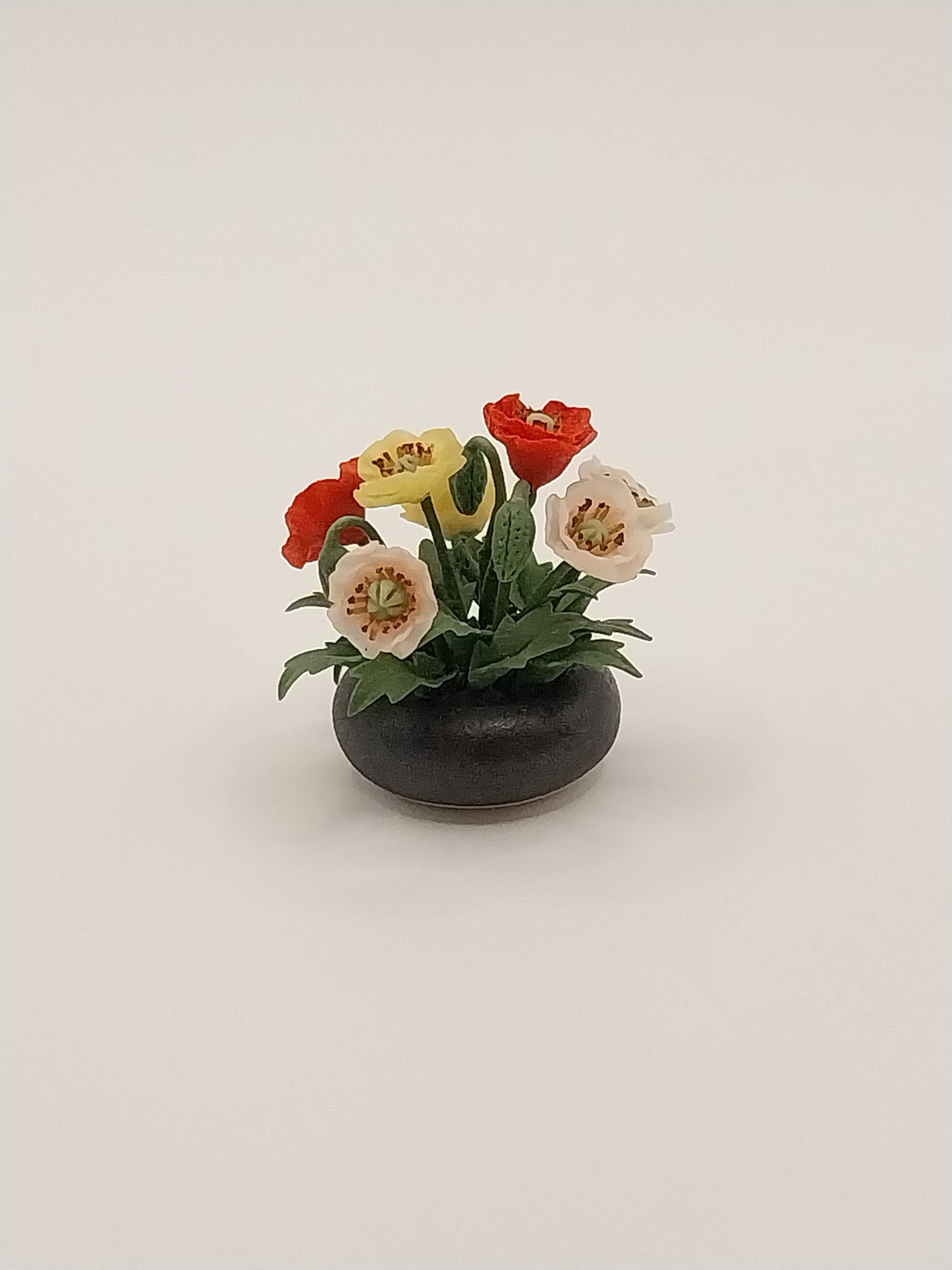 Poppies In Pottery Dish, Signed