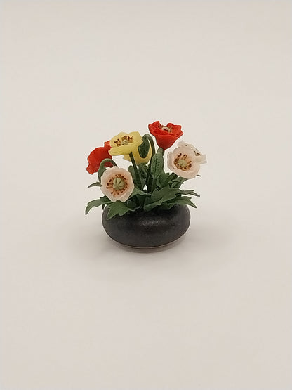 Poppies In Pottery Dish, Signed