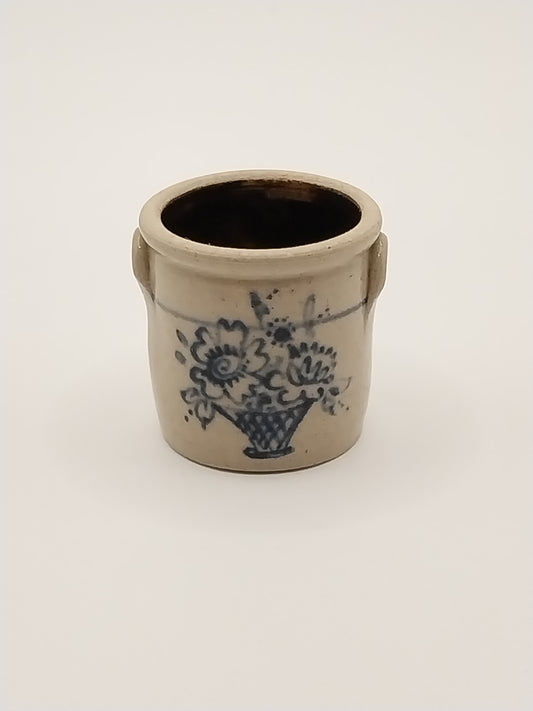 Stoneware Pickling Crock, Floral Basket