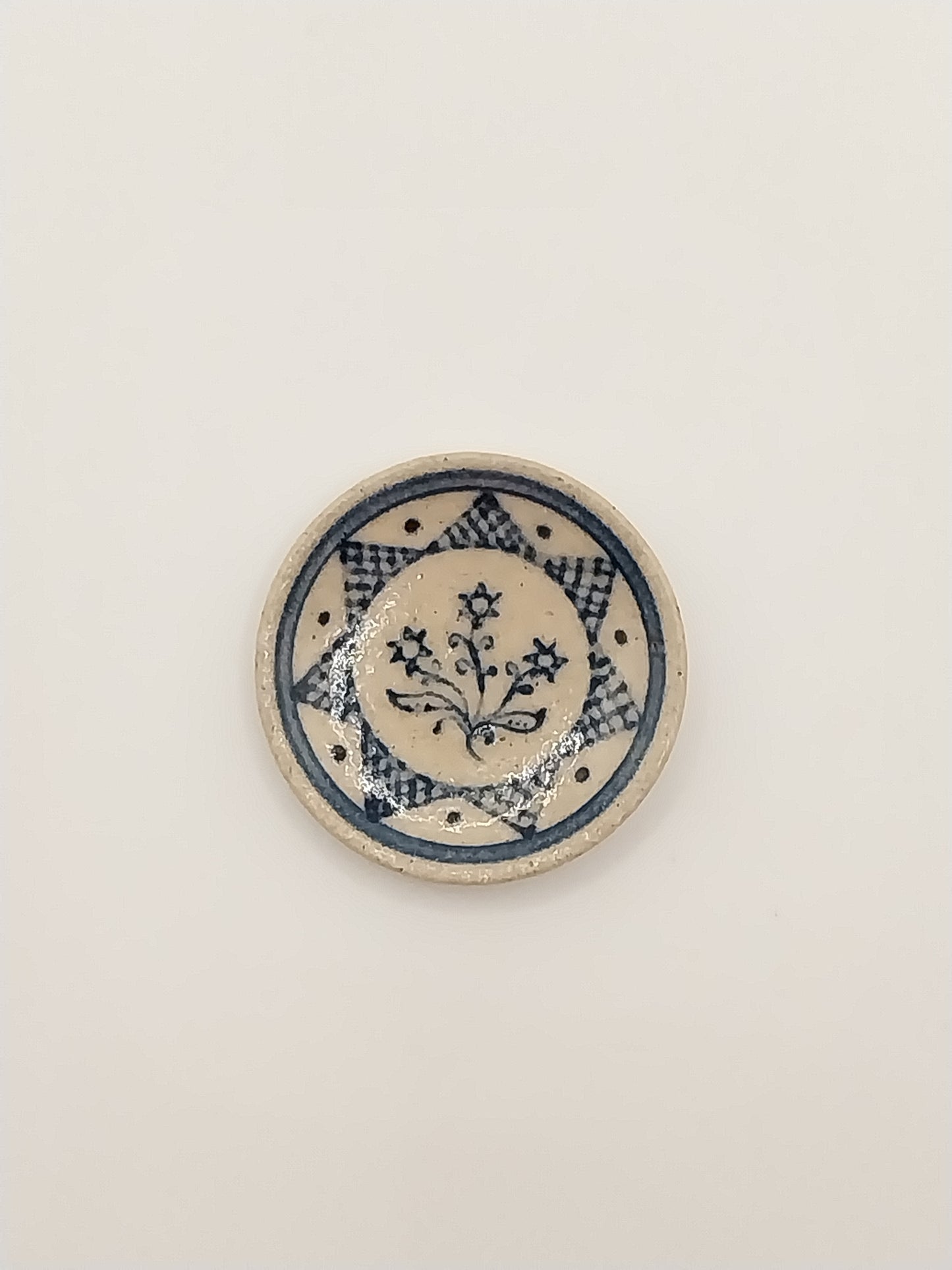 Stoneware Plate, Floral, A