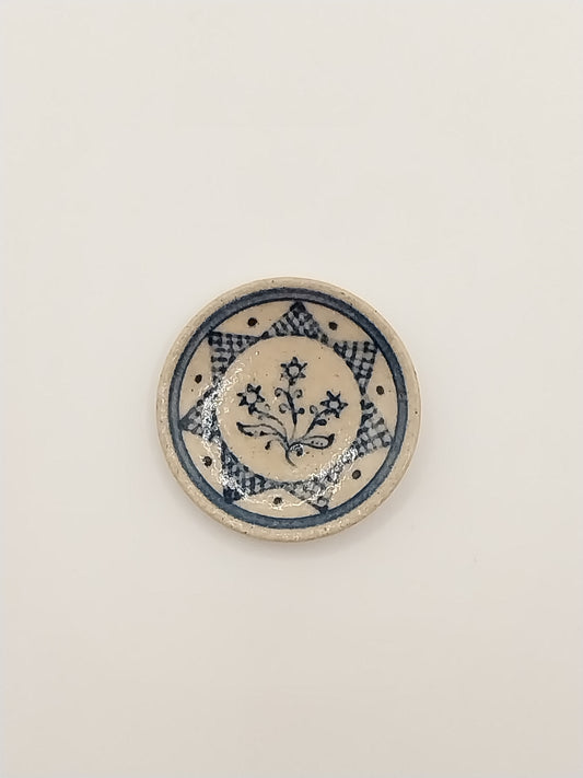 Stoneware Plate, Floral, A