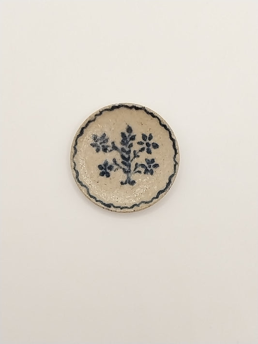 Stoneware Plate, Floral, C