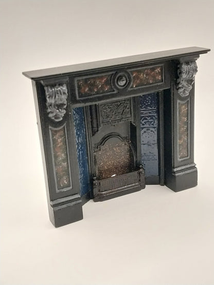 Late Georgia Victorian Fireplace Mantel, Slate, Faux Panels