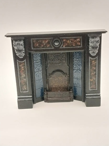 Late Georgia Victorian Fireplace Mantel, Slate, Faux Panels