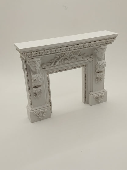 White Fireplace Mantle , Ladies Corbel