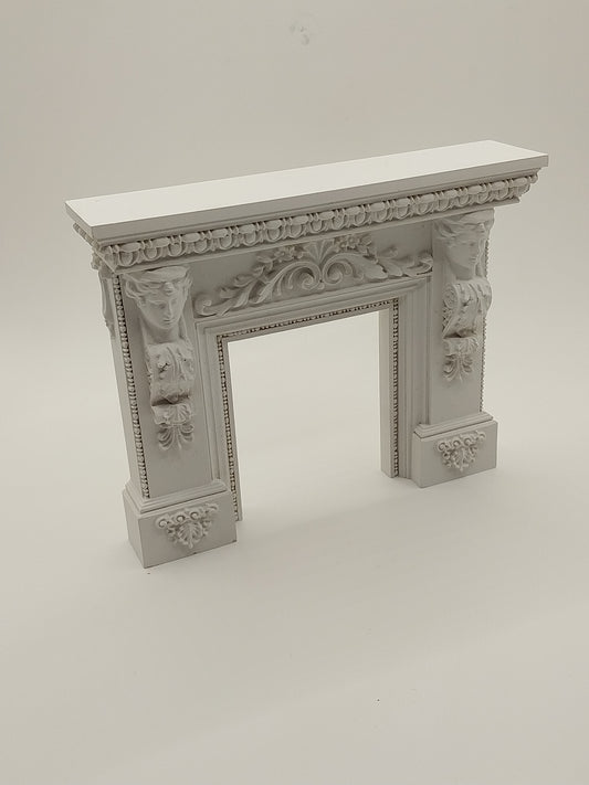 White Fireplace Mantle , Ladies Corbel