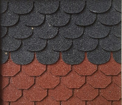 1/2" Scale Asphalt Shingles, Black, Fish