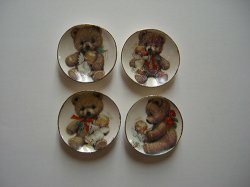 Christmas Bear & Angel Dishes, 4pc