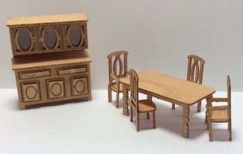 1/4" Scale Country Dining Room Kit, 6pcs