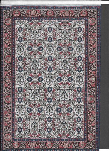 Turkish Woven Rug, White & Navy