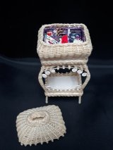 Sewing Basket Stand, Wicker