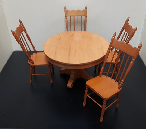 Round Table & 4 Chairs, Country