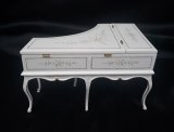 Grand Piano & Stool, French Baroque, White, Handpainted