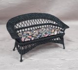 Woven Wicker Sofa Set, 3pc, Black