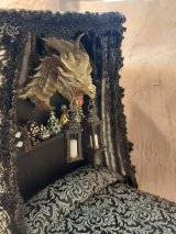 Dragon Bed with Bench, Black, Silver