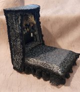 Dragon Bed with Bench, Black, Silver