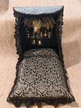 Dragon Bed with Bench, Black, Silver