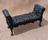 Dragon Bed with Bench, Black, Silver