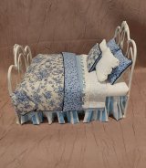 White Iron Bed, Shabby Chic, Blue