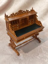 Italian Renaissance Ornate Desk & Chair, Walnut