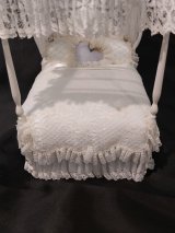 Canopy Lace Dressed Bed, Off White, Blue