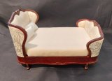 Upholstered Bed, Mahogany & Gold