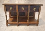 Burl English Paneled Console