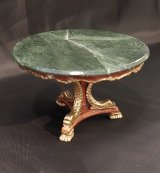 Pedestal Dolphin Table with Green Marble