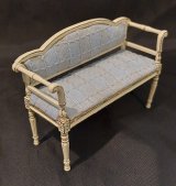 CMS001, Young Lady Settee & Chair, Cream, Blue