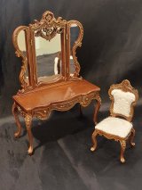 Victorian Bedroom Set, 6pc, Walnut/Gold