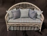 White Iron Daybed Settee, Dressed